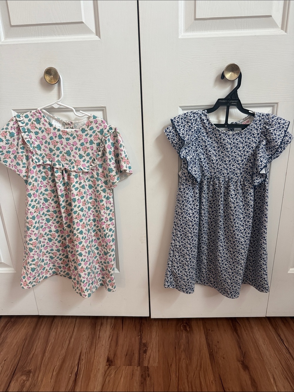 Zara set of 2Girls Floral Ruffle Dress - Pink/Green